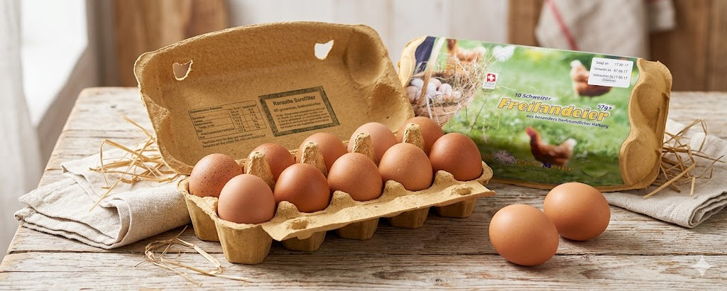 Normalgrosse Schweizer Freilandeier (53g+) (Abo)